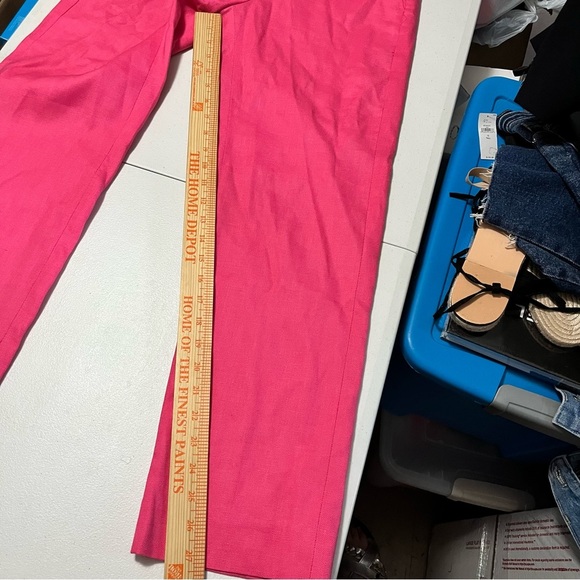 J. Crew Kate Straight Leg Linen Blend Pants Pink Size 4 C - Picture 6 of 8
